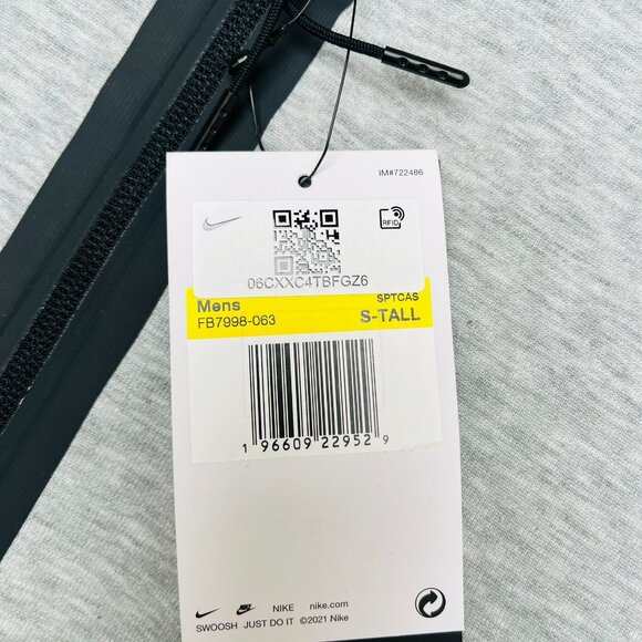 Nike Sportswear Tech Fleece 1/2-Zip 'Gray Black' FB7998-063 Size S Tall - Picture 4 of 4